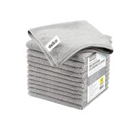 delka Microfibre Cleaning Cloths -Multi-Purpose, Ultra Soft & Lint-Free -Reusable, Streak-Free for Kitchen, Car, Glass, Windows & Electronics (Grey,12 Pack)