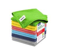 delka Microfibre Cleaning Cloths -Multi-Purpose, Ultra Soft & Lint-Free -Reusable, Streak-Free for Kitchen, Car, Glass, Windows & Electronics (Assorted, 12 Pack)