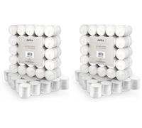 delka Unscented Tea Lights White-Long-Lasting 4 Hour Burn Time-Smoke-Free Bright Flame-Ideal for Weddings, Events, Aromatherapy, Home Décor, and Emergency Use-Premium Quality (White, 4 Hour 200 Pack)