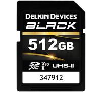 Delkin BLACK 512GB (300MB/s) UHS-II V90 SDXC Memory Card