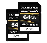 Delkin BLACK 64GB (300MB/s) UHS-II V90 SDXC Memory Card (Twin Pack)