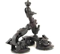 Delkin Devices Fat Gecko Triple Suction Camera Mount - Powerful Suction Cup Camera Mount for Car, Motorcycle, Desk, Window | Secure and Adjustable Action Camera Holder for Video Recording