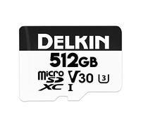 Delkin Devices Hyperspeed 512GB Micro SD Card with Adapter - 100MB/s Read, UHS-I (U3, V30), 4K & Full HD for Smartphones, Tablets, GoPro, and Dash Cam