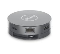 DELL 6-in-1 USB-C DA305 Multiport Adapter - Round Coaxial Cable, Plug and Play, Integrated USB-C - Grey