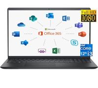 Dell 2024 Inspiron 15 Laptop, with Microsoft Office 365, 15.6" 1920x1080 FHD, Intel i3-1215U up to 4.40GHz (Beats N4020), 12GB RAM, 512GB PCIe SSD, Windows 11 Home, Carbon Black