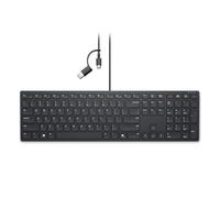 Dell KB525C Wired Collaboration Keyboard - USB-C & USB-A Versatile connectivity, 15 Programmable Shortcuts Keys, Collaboration Keys - Zoom & Microsoft Teams, Copilot Key, Silent Keys - Black