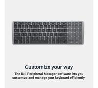 Dell KB740 Compact Multi-Device Wireless Keyboard - Dual Mode RF & Bluetooth 5.0, Full-Size Layout, Quiet Typing, Long Battery Life, Secure AES-128