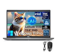 Dell Latitude 5550 15 5000 15.6" FHD Business AI Laptop Computer, Intel Ultra 7 155U (Beat i7-1355U), 64GB DDR5 RAM, 2TB PCIe SSD, WiFi 6, Backlit Keyboard, Fingerprint Reader, Windows 11 Pro