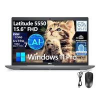 Dell Latitude 5550 5000 15 15.6" FHD Laptop Computer, Intel 12-Core Ultra 7 155U (Beat i7-1355U), 16GB DDR5, 512GB PCIe SSD, WiFi 6, Backlit KB, FPR, Thunderbolt, NPU AI Copilot Business, Win 11 Pro