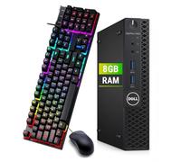 Dell OptiPlex 3050 Mini PC Desktop Computer, Intel Core i5-6500, 8GB RAM, 256GB SSD, Bluetooth, QWERTY Keyboard, Mouse, USB WiFi, Windows 11 Pro (Refurbished)