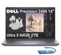 2025 Dell Precision 3490 Mobile Workstation AI PC Laptop (14" FHD, Intel 16-Core Ultra 7 155H (> i9-12900H), 64GB DDR5, 2TB SSD) Business, Engineer, IST HUB, Thunderbolt 4, 1080p Webcam, Win 11 Pro
