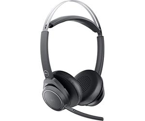 Dell Premier Wireless ANC Headset - WL7022, Control Panel on Headset Includes Call Control, Adjustable Leatherette Headband and Earpads, USB Dongle, Adjustable Boom Mic, Charging Stand - Black