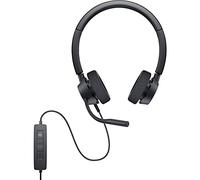 Dell Pro Stereo Headset - WH3022, Control Panel Includes Call Control, Boom Mic, Adjustable Headband, Ear Cushions, Black