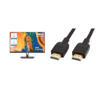 Dell S2721NX 27 Inch Full HD (1920x1080) Monitor, 75Hz, IPS, 4ms & Amazon Basics 2-Pack HDMI Cable, 18Gbps High-Speed, 4K@60Hz, 2160p, Ethernet Ready, 0.9 m, Black