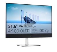 Dell S3225QC 32 Plus 4K QD-OLED Display - 31.5" (3840 x 2160) 120Hz 0.03ms Display, AI-Enhanced 3D Space Audio, Height/Tilt/Rotate/Tilt Adjustment - Ash White