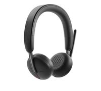 Dell WL3024 Wireless Headset - Leatherette Headband, Built-in AI-Based Noise Cancellation Microphone, Boom mic - Black