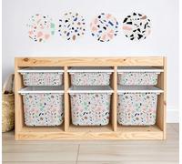 Della Bella Terrazzo Storage Stickers, Compatible with IKEA Trofast Bins, Decorative Peel and Stick Decals for Kids Room Storage, Baby Pink and Aqua Pattern (Baby Pink & Aqua, Small Box Sticker)