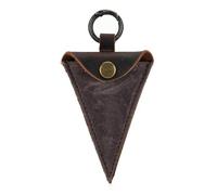 Della Q Everyday Scissors Pocket - Leather Flap with a Brass Press Fastener, Cocoa, 10cm x 6cm - 1 Piece