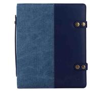 Della Q Hook Notebook-Faux-Leather Handle, for Knitting and Crochet Needles, Canvas, Indigo, 26.7 x 22.9 x 6.4cm
