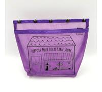 Della Q Standing LYS Oh Snap Project Bags - for Colour Work Projects, Mesh Fabric, Lilac, 28 x 23 x 7.5cm - 1 Piece