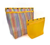 Della Q Standing Oh Snap Project Bags - for Colour Work Projects, Mesh Fabric, Rainbow-Yellow, Large and X-Large - 2 Pieces