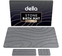 della Stone Bath Mat Charcoal Grey Abstract Extra-Large