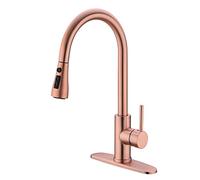 Delle Rosa Copper Rose Gold Kitchen Faucet With Pull Down Sprayer - 304 Stainless Steel With Deck Plate