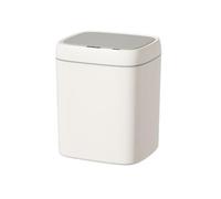 Delletir 14L Pedal Bin, Hands-Free Waste Bin with Soft Close Lid, Compact Bathroom Kitchen Bin with Odour Control, White