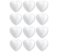 Dellling 12-Piece Heart-Shaped Dipping Bowls Set, Mini Serving Dishes for Sushi, Ketchup, BBQ and More - 1oz, White