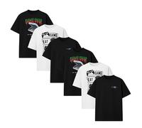 DELLMOOR Men’s Printed T-Shirts Pack of 6 - 100% Cotton Crew Neck Short Sleeve Tees (UK, Alpha, XXL, Plus, Tall, Assorted Mix M37, M38, M39)