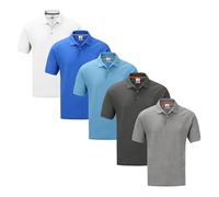 DELLMOOR Men’s Solid Multicolor Polo Shirts 5 Pack, Lightweight 100% Pique Cotton Casual Polos, Size M - 5XL (UK, Alpha, 5XL, Regular, Regular, Grey, Smoke Grey, Sky Blue, Royal Blue, White)