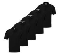 DELLMOOR Men’s Solid Multicolor Polo Shirts 5 Pack, Lightweight 100% Pique Cotton Short Sleeve Activewear Plain Polo Shirt for Men Adult, Size M - 5XL (UK, Alpha, 5XL, Regular, Regular, Black)