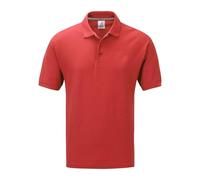 DELLMOOR Men’s Solid Polo Shirts, 100% Cotton Short Sleeve Activewear Polo Shirt for Mens, Stay Comfortable and Stylish Regular fit Sports Wear Casual Polo Shirts, Sizes M to 5XL, Red