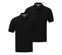 DELLMOOR Men’s Solid Polo Shirts Pack of 2, Lightweight 100% Cotton Short Sleeve Activewear Plain Polo Shirt Twin Pack Casual Polo Shirts, Sizes M - 5XL (UK, Alpha, 5XL, Regular, Regular, Black)