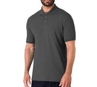 DELLMOOR Men's Plain Polo Shirts, 100% Cotton Activewear Short Sleeve Regular Fit Casual Polo Shirt for Men, Sizes M to 5XL (UK, Alpha, 5XL, Regular, Regular, Smoke Grey)