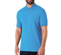 DELLMOOR Men's Plain Polo Shirts, 100% Cotton Activewear Short Sleeve Regular Fit Casual Polo Shirt for Men, Sizes M to 5XL (UK, Alpha, 5XL, Regular, Regular, Sky Blue)