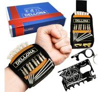 Dellona Magnetic Wristband for Tools - Best Father's Day Gifts from Daughter, Wife, Son, Ideal Gifts for Dad, Him, Husband, Gifts for Men Who Have Everything, Birthday Gifts for Men Who Want Nothing