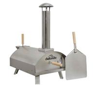Dellonda 14 Inch Wood Fired Pizza Oven 380C, Meat Smoking Stainless Steel Portable