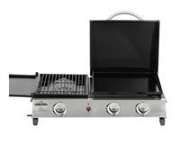 Dellonda 2+1 Burner Portable Gas Plancha/grill 8.5Kw Hot Plate Bbq Griddle, Stainless Steel - Dg276