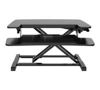 Dellonda 28" Height-Adjustable Standing Desk Riser, 505mm Maximum Height, 15kg Load Capacity - Black