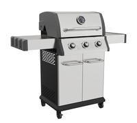 Dellonda 3 Burner Deluxe Gas BBQ Grill Piezo Ignition Stainless Steel Wheel DG16