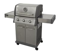 Dellonda 3 Burner Deluxe Gas BBQ Grill Piezo Ignition & Wheels Stainless DG16
