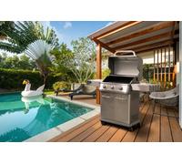 3 Burner Deluxe Gas BBQ Grill with Piezo Ignition, Stainless Steel - DG16