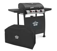 Dellonda 3 Burner Gas BBQ Grill with Piezo Ignition, Built-In Thermometer and Water-Resistant Cover, Black/Stainless Steel - DG228