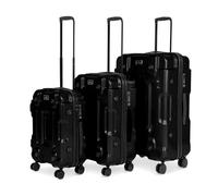 Dellonda 3-Piece Lightweight ABS/PC Luggage Set with TSA Lock - 20", 24", 28" - Black - DL10