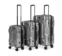 Dellonda 3-Piece Lightweight Luggage Suitcase Set, ABS+PC Shell & TSA Lock - 20", 24", 28" - Silver