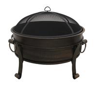 Dellonda 30" Deluxe 2-in-1 Outdoor Fire Pit/Coffee Table/Garden Patio Heater - Antique Bronze Effect