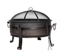 Dellonda 30" Deluxe 2-in-1 Outdoor Fire Pit & Coffee Table Antique Bronze Effect