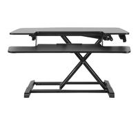 Dellonda 35" Height-Adjustable Standing Desk Riser, 505mm Maximum Height, 15kg Load Capacity - Black