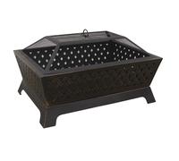 Dellonda 35" Rectangular Outdoor Fire Pit, Antique Bronze Effect DG44